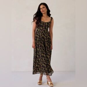 Park & Fifth Black Floral Maxi Dress